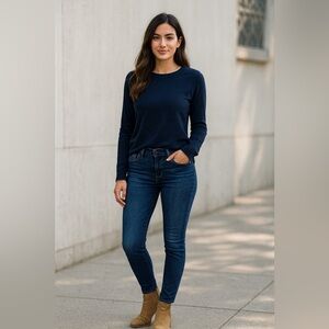 Fidelity Mila Low Rise Ankle Slim Jeans Womens Size 24 Dark Wash Stretch Retro